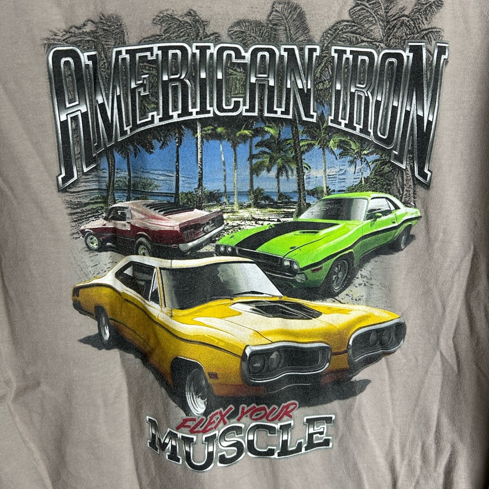 Muscle Cars Tee American Iron Newport Beige Short Sleeve